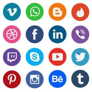 20 Flat Social Media Icons Logo PNG Vector