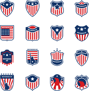 American Flag Colection Logo PNG Vector