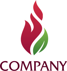Company Leaf and Flames Logo PNG Vector