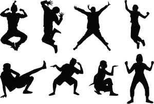 Dance Pose Silhouettes Logo PNG Vector