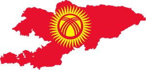 Flag map of Kyrgyzstan Logo PNG Vector