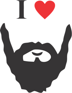 I Love Bearded Man Logo PNG Vector