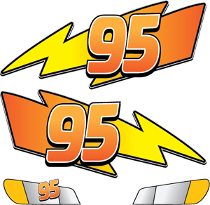 Lighting McQueen 95 Stickers Logo PNG Vector