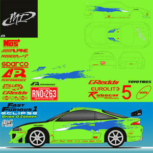 mitsubishi eclipse 1995 velozes e furiosos 1 brian Logo PNG Vector