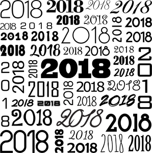 New Year 2018 Typography Logo PNG Vector