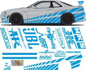 paul walker GTR R34 VELOZES E FURIOSOS 1 Logo PNG Vector