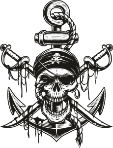 Pirate Skull Logo PNG Vector