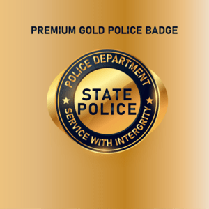 Premium Gold Police Badge Logo PNG Vector