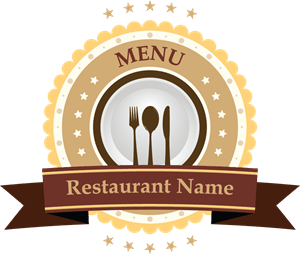 Restaurant Brand Ribbon Logo PNG Vector