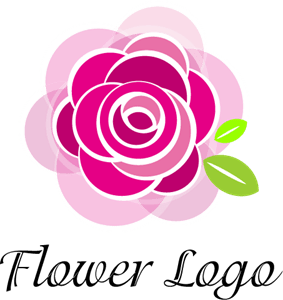 Rose Flower Art Logo PNG Vector