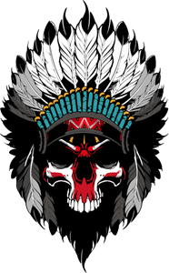 Skull Indian Logo PNG Vector