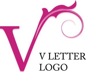 V Letter Floral Logo PNG Vector