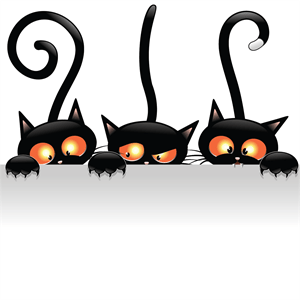 witch halloween cat Logo PNG Vector